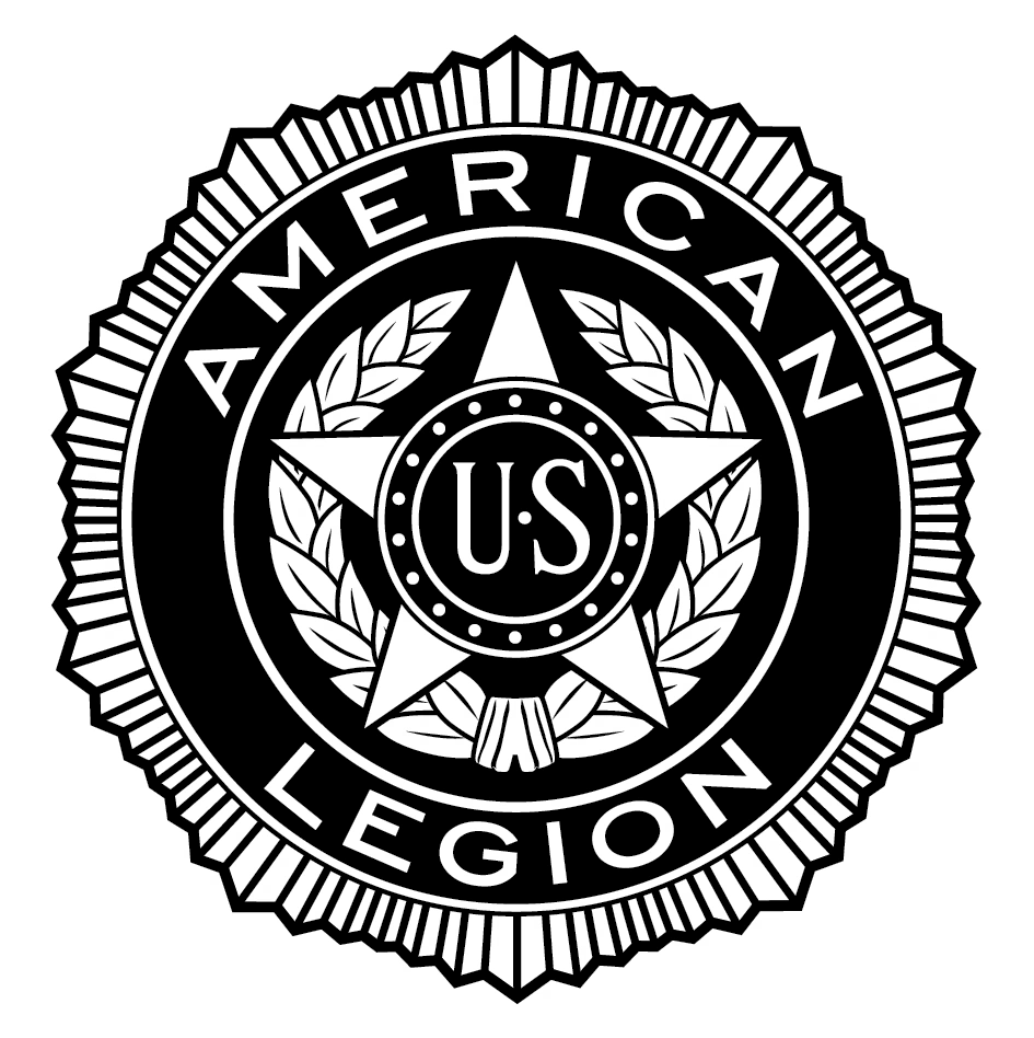 American Legion Emblem in Black and White